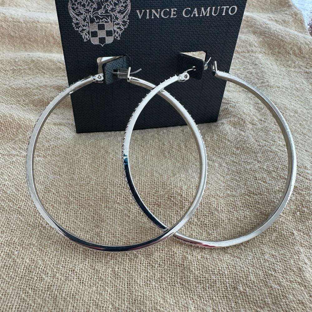 Vince Camuto Elegant Silver Hoop Earrings